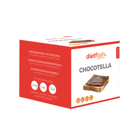 Chocotella DietFlash, crema de cacao y avellanas con fórmula mejorada, fácil de untar y apta para dieta keto desde Fase 1
