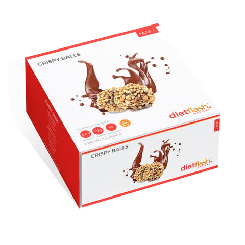 Crispy Balls DietFlash, bombones crujientes de chocolate negro y avellanas, solo 1,8g de carbohidratos, ideales para dieta keto y pérdida de peso