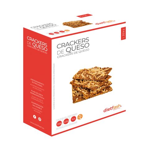 Crackers de queso DietFlash – Snack bajo en carbohidratos y alto en proteínas, apto para Fase 1