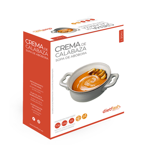 Crema de calabaza baja en hidratos y rica en proteínas apta desde Fase 1 DietFlash