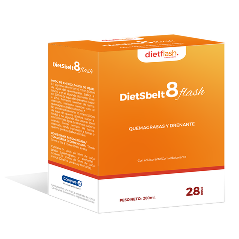 DietSbelt8Flash DietFlash – Complemento quemagrasa y drenante con L-carnitina