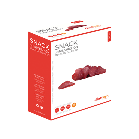Snack proteico sabor salchichón DietFlash – Bajo en carbohidratos, ideal para dieta cetogénica