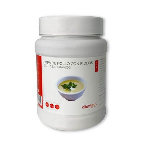 Sopa de pollo con fideos DietFlash – formato ahorro, apta para Fase 1