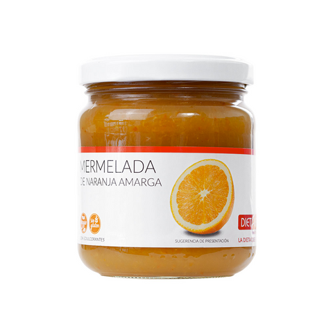 Mermelada de naranja amarga DietFlash, baja en calorías y sin azúcar. Apta desde Fase 1 para dieta cetogénica, keto o normoproteica