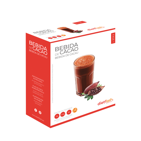Bebida DietFlash sabor cacao, proteica, baja en calorías e hidratos, ideal para dieta keto desde la Fase 1