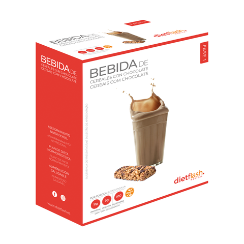 Cereales con chocolate crujiente DietFlash, altos en proteína, bajos en hidratos, ideales para dietas cetogénicas desde la Fase 1