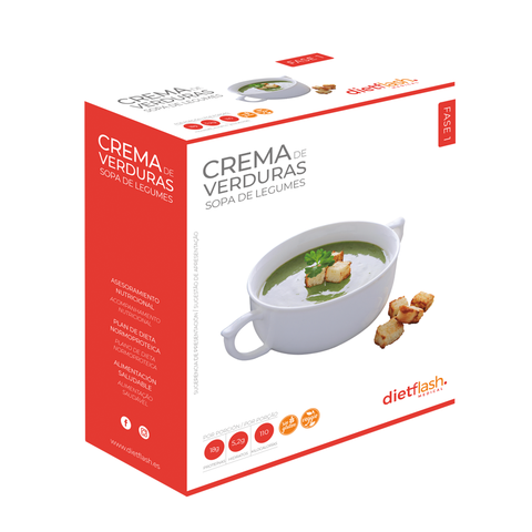 Crema de verduras DietFlash – rica en proteínas, baja en calorías y apta Fase 1