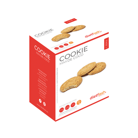 Galletas DietFlash Cookie Max sabor coco, bajas en carbohidratos y aptas para Fase 1