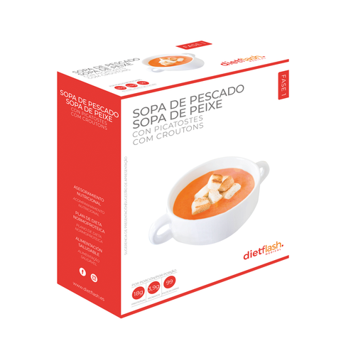 Sopa De Pescado Con Picatostes · Dietflash Medical