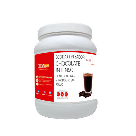 Bebida chocolate intenso DietFlash Low Cost 450g, alta en proteína, baja en calorías e hidratos, apta para dieta keto desde Fase 1