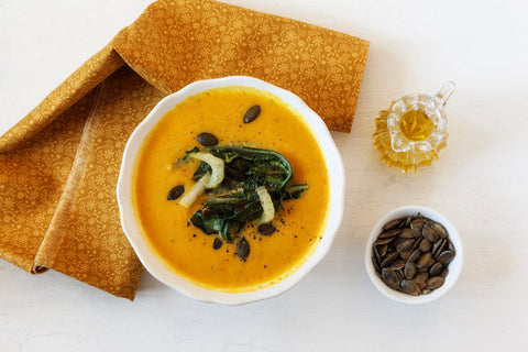 CREMA DE CALABAZA CON PAK CHOI AL AROMA DE JENGIBRE