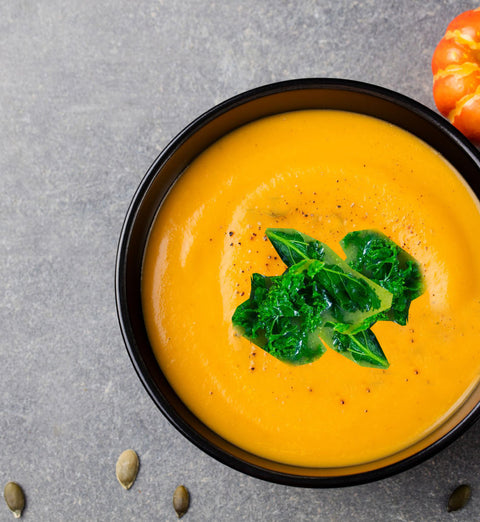 CREMA DE CALABAZA CON KALE