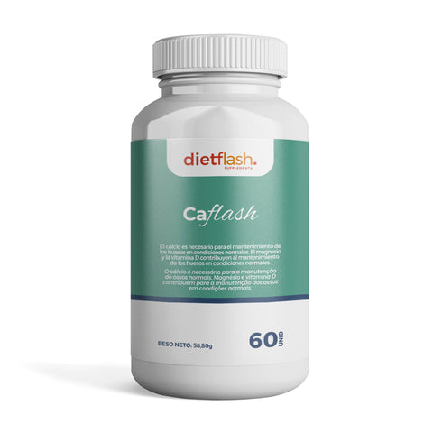 CaFLASH suplemento DietFlash con calcio, magnesio y vitamina D3 para fortalecer huesos y músculos durante la dieta o menopausia

