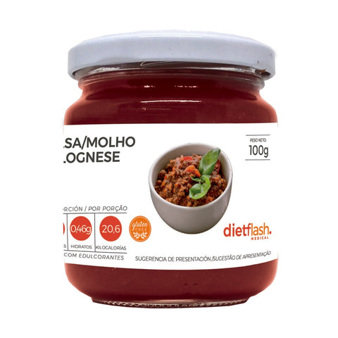 Salsa Bolognese DietFlash, muy baja en glúcidos y apta desde Fase 1, ideal para combinar con pasta keto, hamburguesas o snacks proteicos
