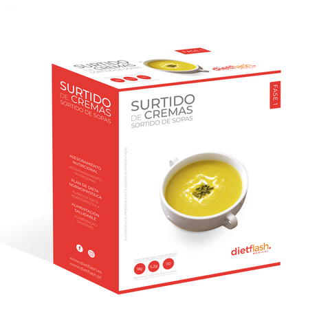 Surtido de cremas DietFlash – Pollo, verduras y más | Apto Fase 1 bajo en carbohidratos

