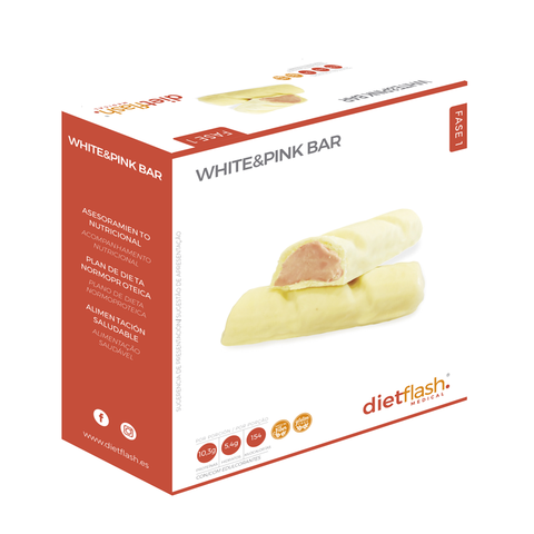 WHITE & PINK BAR – Barrita proteica con crema de fresa y chocolate blanco