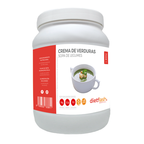 Crema de verduras DietFlash en formato ahorro – alta en proteínas, apta para Fase 1
