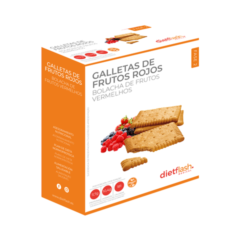 Galletas de frutos rojos DietFlash Fase 2 snack bajo en hidratos
